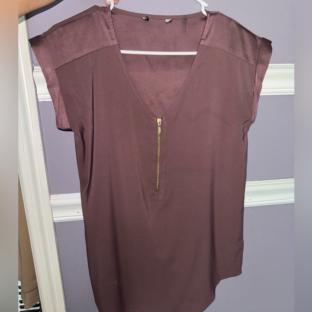 Mauve Zipper Blouse